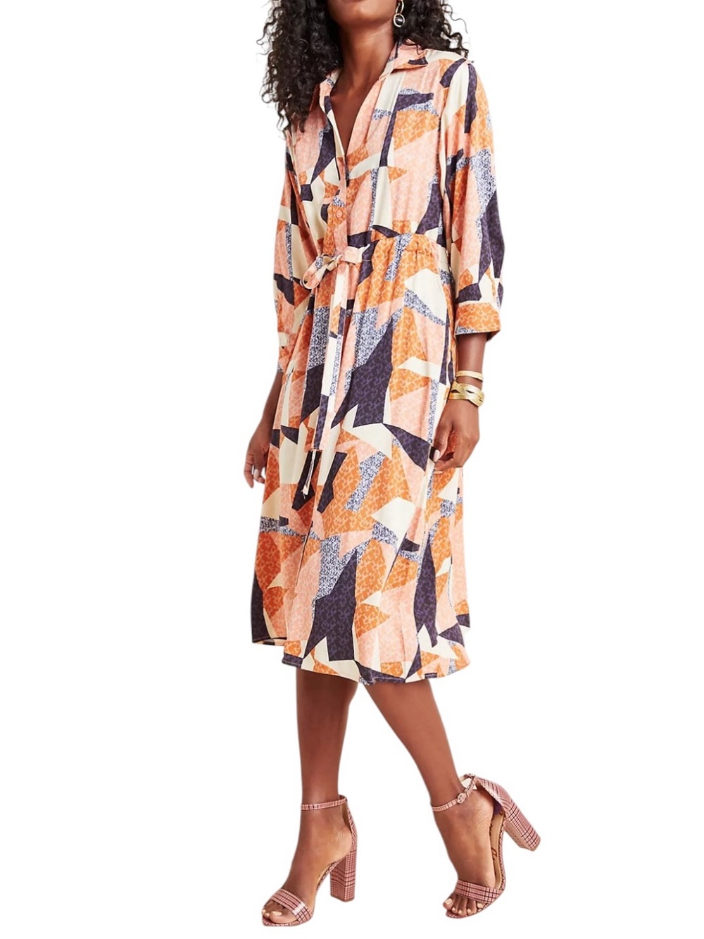 Anthropologie Corey Lynn Calter Abstract Shirtdress size XS good condition - Picture 2 of 15